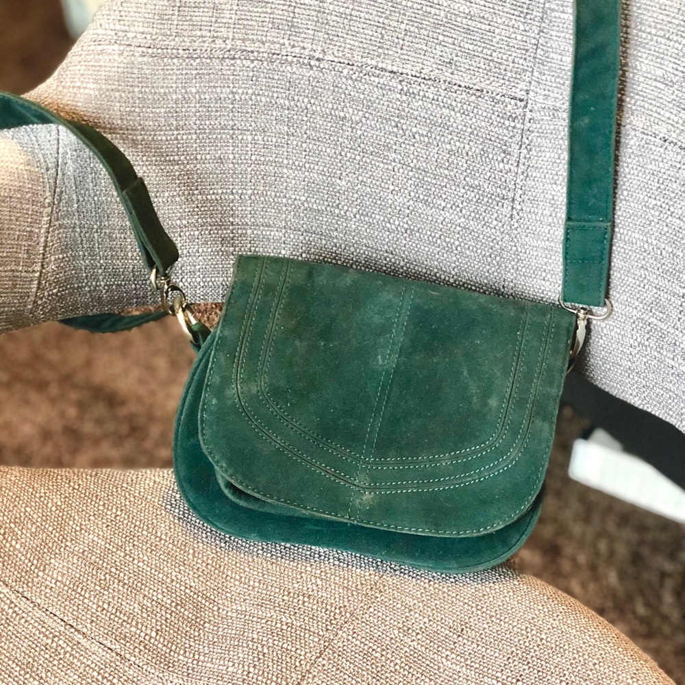 🌿Vintage Teal Suede Purse